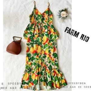 Farm Rio Sands Linen Midi Dress Medium